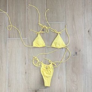 Yellow String Triangle Bikini Set